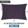 imageUtopia Bedding Waterproof Queen Size Pillow Protectors Zippered 4 Pack White Dust Mite and Bed Bug Proof Pillow case Protectors Moisture Wicking Pillow Encasement Covers 20 x 28 InchesPurple