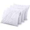 imageUtopia Bedding Waterproof Queen Size Pillow Protectors Zippered 4 Pack White Dust Mite and Bed Bug Proof Pillow case Protectors Moisture Wicking Pillow Encasement Covers 20 x 28 InchesWhite