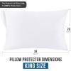 imageUtopia Bedding Waterproof Queen Size Pillow Protectors Zippered 4 Pack White Dust Mite and Bed Bug Proof Pillow case Protectors Moisture Wicking Pillow Encasement Covers 20 x 28 InchesWhite