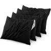 imageUtopia Bedding Waterproof Queen Size Pillow Protectors Zippered 4 Pack White Dust Mite and Bed Bug Proof Pillow case Protectors Moisture Wicking Pillow Encasement Covers 20 x 28 InchesBlack