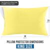 imageUtopia Bedding Waterproof Queen Size Pillow Protectors Zippered 4 Pack White Dust Mite and Bed Bug Proof Pillow case Protectors Moisture Wicking Pillow Encasement Covers 20 x 28 InchesYellow