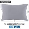 imageUtopia Bedding Waterproof Queen Size Pillow Protectors Zippered 4 Pack White Dust Mite and Bed Bug Proof Pillow case Protectors Moisture Wicking Pillow Encasement Covers 20 x 28 InchesGray