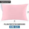 imageUtopia Bedding Waterproof Queen Size Pillow Protectors Zippered 4 Pack White Dust Mite and Bed Bug Proof Pillow case Protectors Moisture Wicking Pillow Encasement Covers 20 x 28 InchesPink