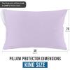 imageUtopia Bedding Waterproof Queen Size Pillow Protectors Zippered 4 Pack White Dust Mite and Bed Bug Proof Pillow case Protectors Moisture Wicking Pillow Encasement Covers 20 x 28 InchesLavender