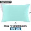 imageUtopia Bedding Waterproof Queen Size Pillow Protectors Zippered 4 Pack White Dust Mite and Bed Bug Proof Pillow case Protectors Moisture Wicking Pillow Encasement Covers 20 x 28 InchesSpa Blue