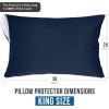 imageUtopia Bedding Waterproof Queen Size Pillow Protectors Zippered 4 Pack White Dust Mite and Bed Bug Proof Pillow case Protectors Moisture Wicking Pillow Encasement Covers 20 x 28 InchesNavy Blue