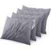 imageUtopia Bedding Waterproof Queen Size Pillow Protectors Zippered 4 Pack White Dust Mite and Bed Bug Proof Pillow case Protectors Moisture Wicking Pillow Encasement Covers 20 x 28 InchesGray