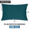 imageUtopia Bedding Waterproof Queen Size Pillow Protectors Zippered 4 Pack White Dust Mite and Bed Bug Proof Pillow case Protectors Moisture Wicking Pillow Encasement Covers 20 x 28 InchesTeal