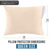 imageUtopia Bedding Waterproof Queen Size Pillow Protectors Zippered 4 Pack White Dust Mite and Bed Bug Proof Pillow case Protectors Moisture Wicking Pillow Encasement Covers 20 x 28 InchesBeige