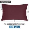 imageUtopia Bedding Waterproof Queen Size Pillow Protectors Zippered 4 Pack White Dust Mite and Bed Bug Proof Pillow case Protectors Moisture Wicking Pillow Encasement Covers 20 x 28 InchesBurgundy