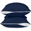 imageUtopia Bedding Waterproof Queen Size Pillow Protectors Zippered 4 Pack White Dust Mite and Bed Bug Proof Pillow case Protectors Moisture Wicking Pillow Encasement Covers 20 x 28 InchesNavy Blue