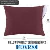 imageUtopia Bedding Waterproof Queen Size Pillow Protectors Zippered 4 Pack White Dust Mite and Bed Bug Proof Pillow case Protectors Moisture Wicking Pillow Encasement Covers 20 x 28 InchesBurgundy