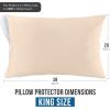 imageUtopia Bedding Waterproof Queen Size Pillow Protectors Zippered 4 Pack White Dust Mite and Bed Bug Proof Pillow case Protectors Moisture Wicking Pillow Encasement Covers 20 x 28 InchesBeige
