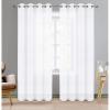 imageUtopia Bedding Sheer Curtains Grommet Top Voile Window Treatment 2 Panel Set  Luxurious Semi Transparent Drapes for Living Room and Bedroom White 52 x 96 inches