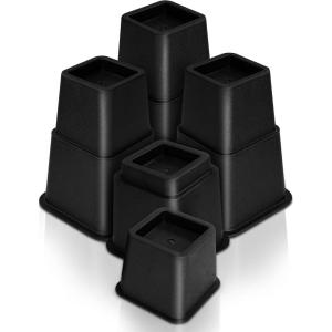 imageUtopia Bedding Adjustable Bed Furniture Risers  Elevation in Heights 3 5 or 8 Inch Heavy Duty Risers for Beds  Supports up to 1300 lbs  Set of 4 Riser BlackBlack