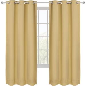 imageUtopia Bedding Blackout Curtains for Bedroom Grommet Window Curtains 63 Inch Length 2 Panels Thermal Insulated Drapes for Living Room Navy 52W x 63L InchesBiscotti Beige