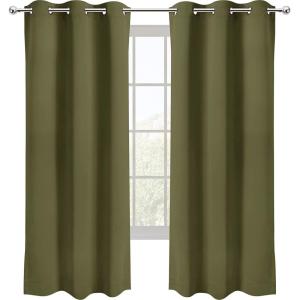 imageUtopia Bedding Blackout Curtains for Bedroom Grommet Window Curtains 63 Inch Length 2 Panels Thermal Insulated Drapes for Living Room Navy 52W x 63L InchesOlive
