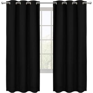 imageUtopia Bedding Blackout Curtains for Bedroom Grommet Window Curtains 63 Inch Length 2 Panels Thermal Insulated Drapes for Living Room Navy 52W x 63L InchesBlack