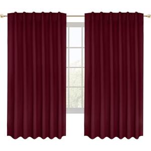 imageUtopia Bedding Curtain for Bedroom  Rod Pocket Blackout Curtains 63 Inch Length 2 Panels Set  Thermal Curtains ampamp Drapes for Living Room Bedroom 52W x 63L Inches BlackBurgundy