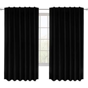 imageUtopia Bedding Curtain for Bedroom  Rod Pocket Blackout Curtains 63 Inch Length 2 Panels Set  Thermal Curtains ampamp Drapes for Living Room Bedroom 52W x 63L Inches BlackBlack
