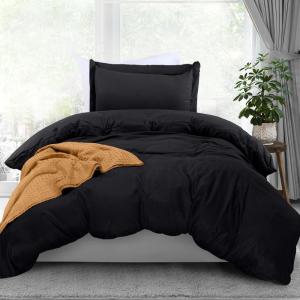 imageUtopia Bedding Duvet Cover King Size  1 Duvet Cover with 2 Pillow Shams  3 Pieces Bedding Duvet Cover with Zipper Closure  Soft Brushed Microfiber 104 X 90 Inches King NavyBlack