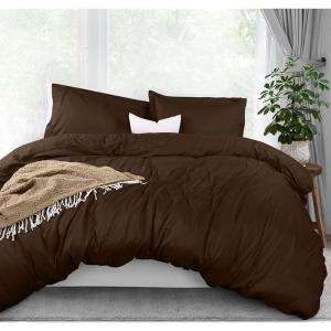 imageUtopia Bedding Duvet Cover King Size  1 Duvet Cover with 2 Pillow Shams  3 Pieces Bedding Duvet Cover with Zipper Closure  Soft Brushed Microfiber 104 X 90 Inches King NavyBrown