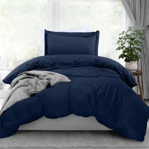 imageUtopia Bedding Duvet Cover King Size  1 Duvet Cover with 2 Pillow Shams  3 Pieces Bedding Duvet Cover with Zipper Closure  Soft Brushed Microfiber 104 X 90 Inches King NavyNavy