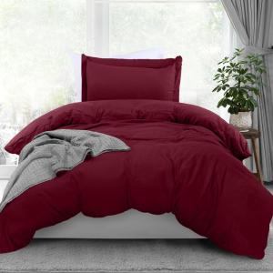 imageUtopia Bedding Duvet Cover King Size  1 Duvet Cover with 2 Pillow Shams  3 Pieces Bedding Duvet Cover with Zipper Closure  Soft Brushed Microfiber 104 X 90 Inches King NavyBurgundy
