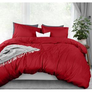 imageUtopia Bedding Duvet Cover King Size  1 Duvet Cover with 2 Pillow Shams  3 Pieces Bedding Duvet Cover with Zipper Closure  Soft Brushed Microfiber 104 X 90 Inches King NavyRed