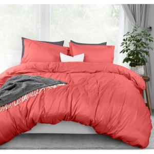 imageUtopia Bedding Duvet Cover King Size  1 Duvet Cover with 2 Pillow Shams  3 Pieces Bedding Duvet Cover with Zipper Closure  Soft Brushed Microfiber 104 X 90 Inches King NavyCoral
