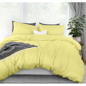 imageUtopia Bedding Duvet Cover King Size  1 Duvet Cover with 2 Pillow Shams  3 Pieces Bedding Duvet Cover with Zipper Closure  Soft Brushed Microfiber 104 X 90 Inches King NavyYellow
