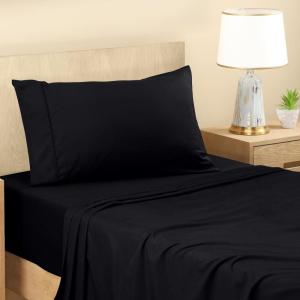 imageUtopia Bedding Queen Sheet Set  Brushed Microfiber  Soft Bed Sheets for Queen Size Bed Set  Includes 1 Fitted 1 Flat ampamp 2 Pillow Cases  Deep Pocket Grey03  Black