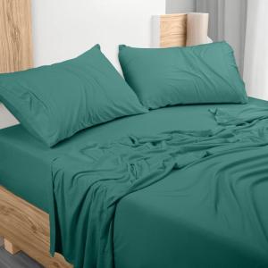 imageUtopia Bedding Queen Sheet Set  Jersey Knit Sheets 4 Piece  Cotton  Soft TShirt Stretchy Sheets  Heather Light GreyGreen