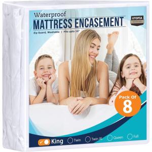 imageUtopia Bedding Zippered Mattress Encasement Queen 100 Waterproof Bed Bug and Dust Mite Proof Mattress Protector Absorbent SixSided Mattress Cover8