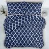 imageUtopia Bedding Duvet Cover Queen Size  1 Duvet Cover with 2 Pillow Shams 3 Pieces Comforter Cover with Zipper Closure  Ultra Soft Brushed Microfiber 90 X 90 Inches Queen Quatrefoil AquaQuatrefoil Navy