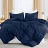 imageUtopia Bedding Duvet Cover Queen Size  1 Duvet Cover with 2 Pillow Shams 3 Pieces Comforter Cover with Zipper Closure  Ultra Soft Brushed Microfiber 90 X 90 Inches Queen Quatrefoil AquaSeer Sucker Navy