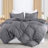 imageUtopia Bedding Duvet Cover Queen Size  1 Duvet Cover with 2 Pillow Shams 3 Pieces Comforter Cover with Zipper Closure  Ultra Soft Brushed Microfiber 90 X 90 Inches Queen Quatrefoil AquaSeer Sucker Grey