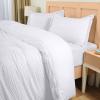 imageUtopia Bedding Duvet Cover Queen Size  1 Duvet Cover with 2 Pillow Shams 3 Pieces Comforter Cover with Zipper Closure  Ultra Soft Brushed Microfiber 90 X 90 Inches Queen Quatrefoil AquaWhite