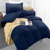 imageUtopia Bedding Duvet Cover Queen Size  1 Duvet Cover with 2 Pillow Shams 3 Pieces Comforter Cover with Zipper Closure  Ultra Soft Brushed Microfiber 90 X 90 Inches Queen Quatrefoil AquaSeer Sucker Navy