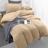 imageUtopia Bedding Duvet Cover Queen Size  1 Duvet Cover with 2 Pillow Shams 3 Pieces Comforter Cover with Zipper Closure  Ultra Soft Brushed Microfiber 90 X 90 Inches Queen Quatrefoil AquaSeer Sucker Beige