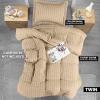 imageUtopia Bedding Duvet Cover Queen Size  1 Duvet Cover with 2 Pillow Shams 3 Pieces Comforter Cover with Zipper Closure  Ultra Soft Brushed Microfiber 90 X 90 Inches Queen Quatrefoil AquaSeer Sucker Beige