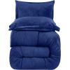 imageUtopia Bedding Micromink Sherpa Fleece King Comforter Set with 2 Pillow Shams Plush and Warm Bedding Comforter Sets Down Alternative Comforter Ultra Soft Cozy Comforter Set King Navy Pack of 2
