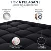 imageUtopia Bedding Queen Mattress Pad Quilted Fitted Premium Mattress Protector Deep Pocket Cover Stretches up to 16 Inches Fluffy Pillow Topper 60x80 Inches WhiteBlack
