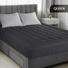 imageUtopia Bedding Queen Mattress Pad Quilted Fitted Premium Mattress Protector Deep Pocket Cover Stretches up to 16 Inches Fluffy Pillow Topper 60x80 Inches WhiteGrey