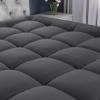 imageUtopia Bedding Queen Mattress Pad Quilted Fitted Premium Mattress Protector Deep Pocket Cover Stretches up to 16 Inches Fluffy Pillow Topper 60x80 Inches WhiteGrey