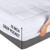 imageUtopia Bedding Queen Mattress Pad Quilted Fitted Premium Mattress Protector Deep Pocket Cover Stretches up to 16 Inches Fluffy Pillow Topper 60x80 Inches WhiteWhite