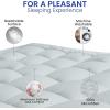 imageUtopia Bedding Queen Mattress Pad Quilted Fitted Premium Mattress Protector Deep Pocket Cover Stretches up to 16 Inches Fluffy Pillow Topper 60x80 Inches WhiteLight Grey