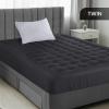 imageUtopia Bedding Queen Mattress Pad Quilted Fitted Premium Mattress Protector Deep Pocket Cover Stretches up to 16 Inches Fluffy Pillow Topper 60x80 Inches WhiteGrey