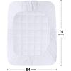 imageUtopia Bedding Queen Mattress Pad Quilted Fitted Premium Mattress Protector Deep Pocket Cover Stretches up to 16 Inches Fluffy Pillow Topper 60x80 Inches WhiteWhite