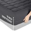 imageUtopia Bedding Queen Mattress Pad Quilted Fitted Premium Mattress Protector Deep Pocket Cover Stretches up to 16 Inches Fluffy Pillow Topper 60x80 Inches WhiteGrey